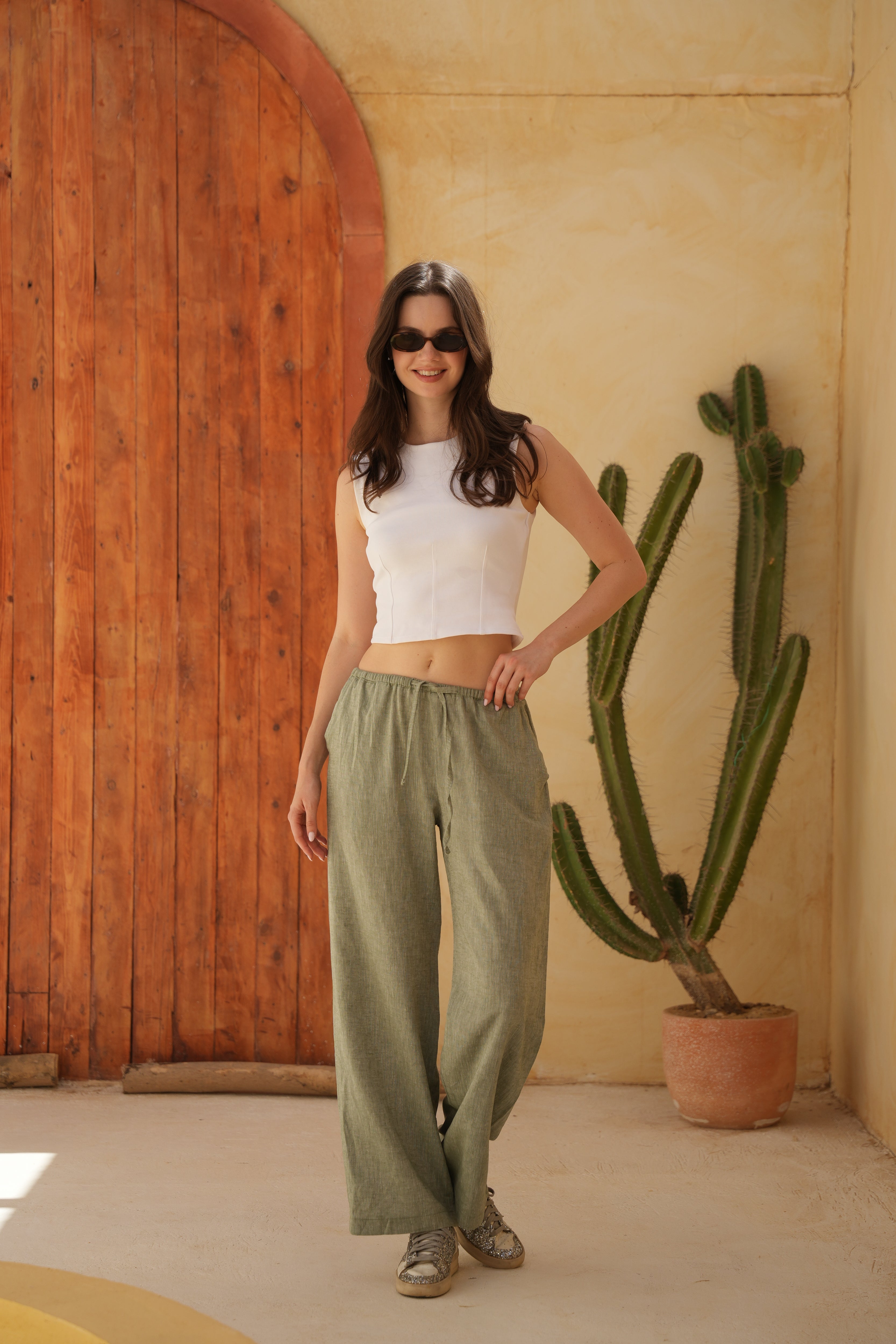 Nero Pants - Wild Olive Plain