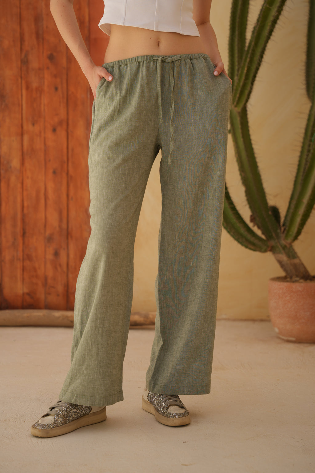 Nero Pants - Wild Olive Plain