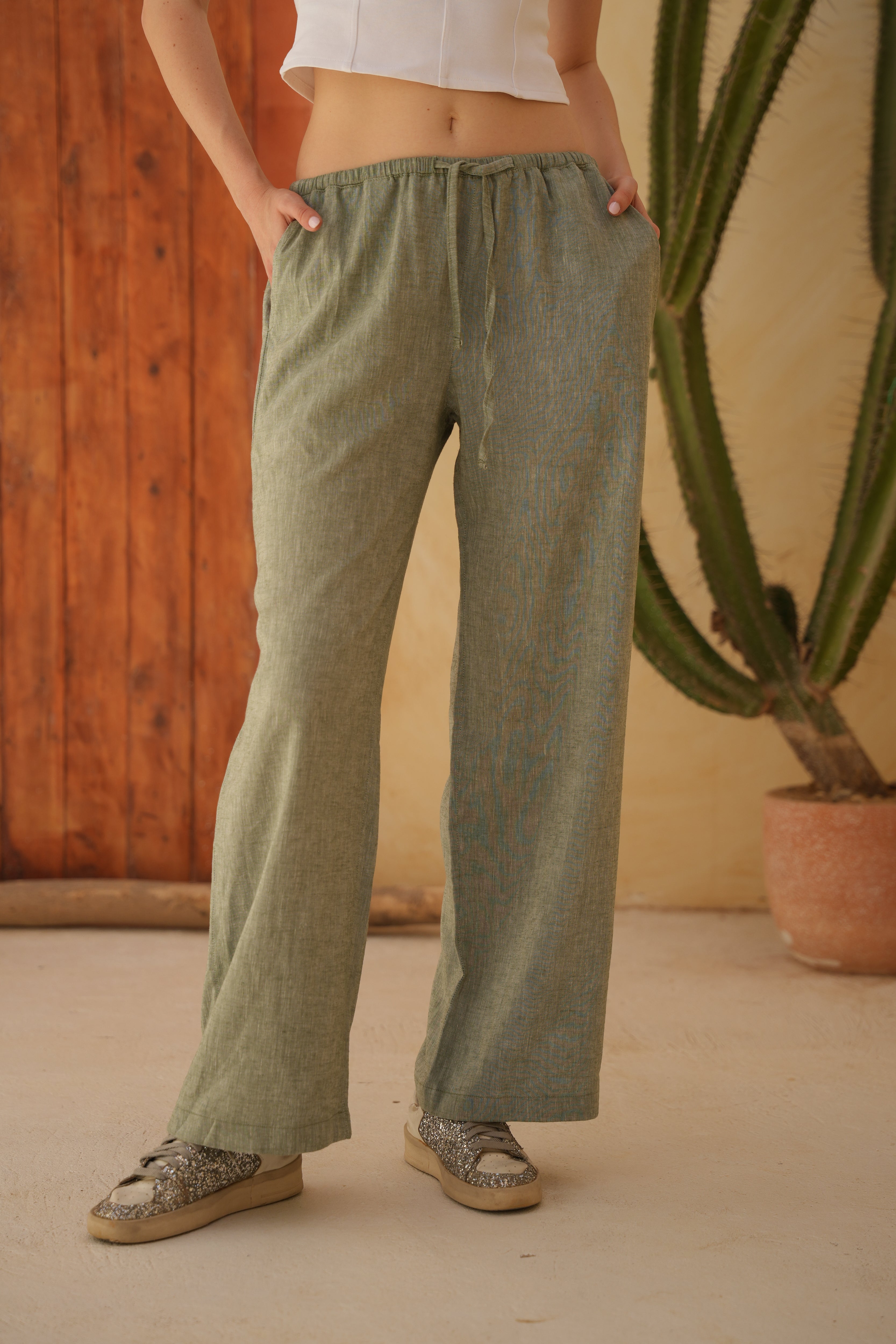 Nero Pants - Wild Olive Plain