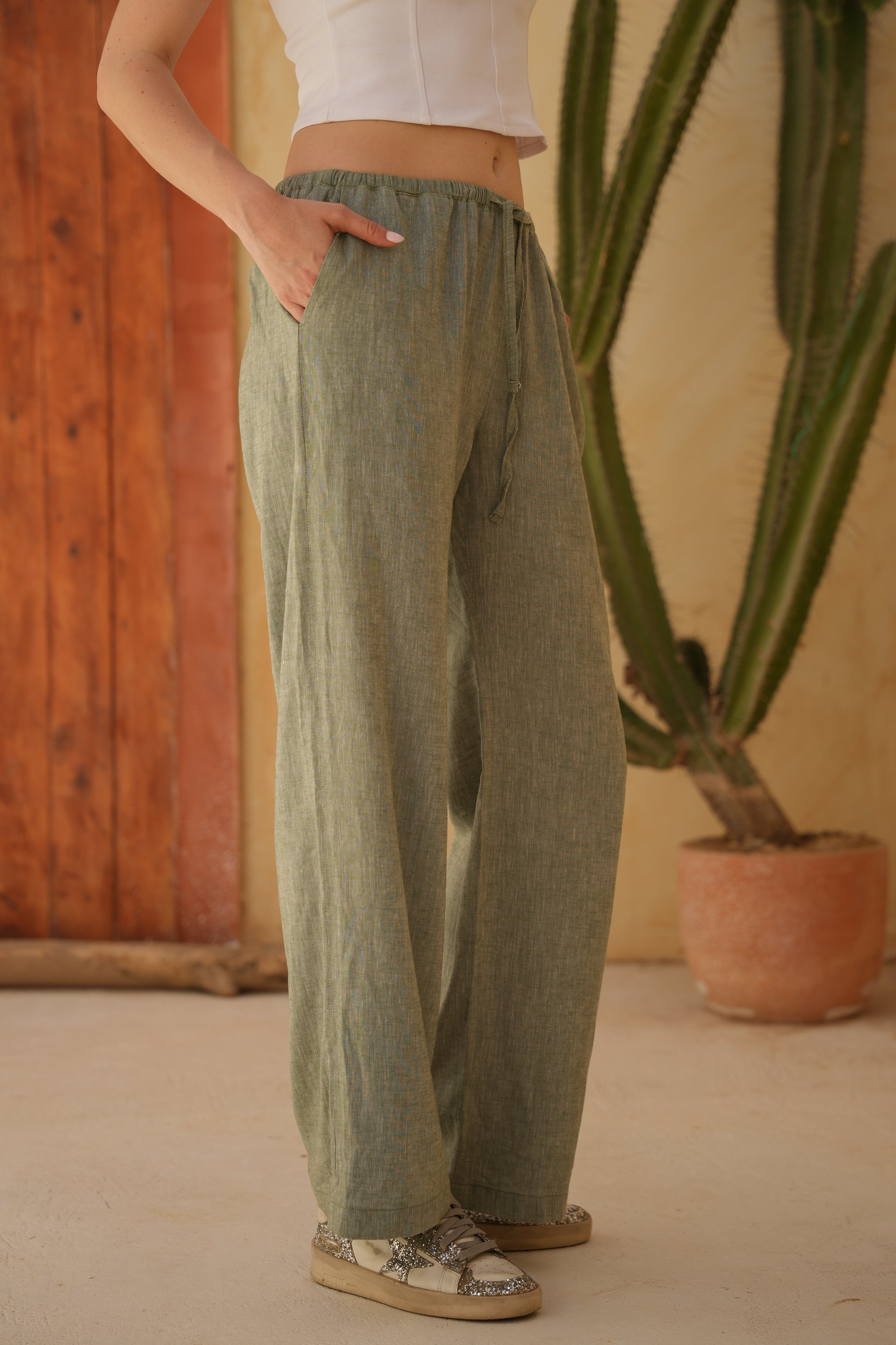 Nero Pants - Wild Olive Plain