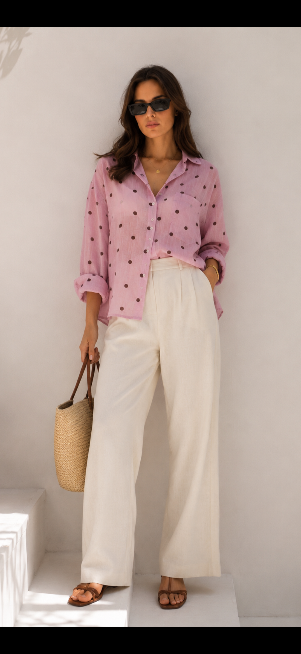 Santorini Dots Shirt - Pink